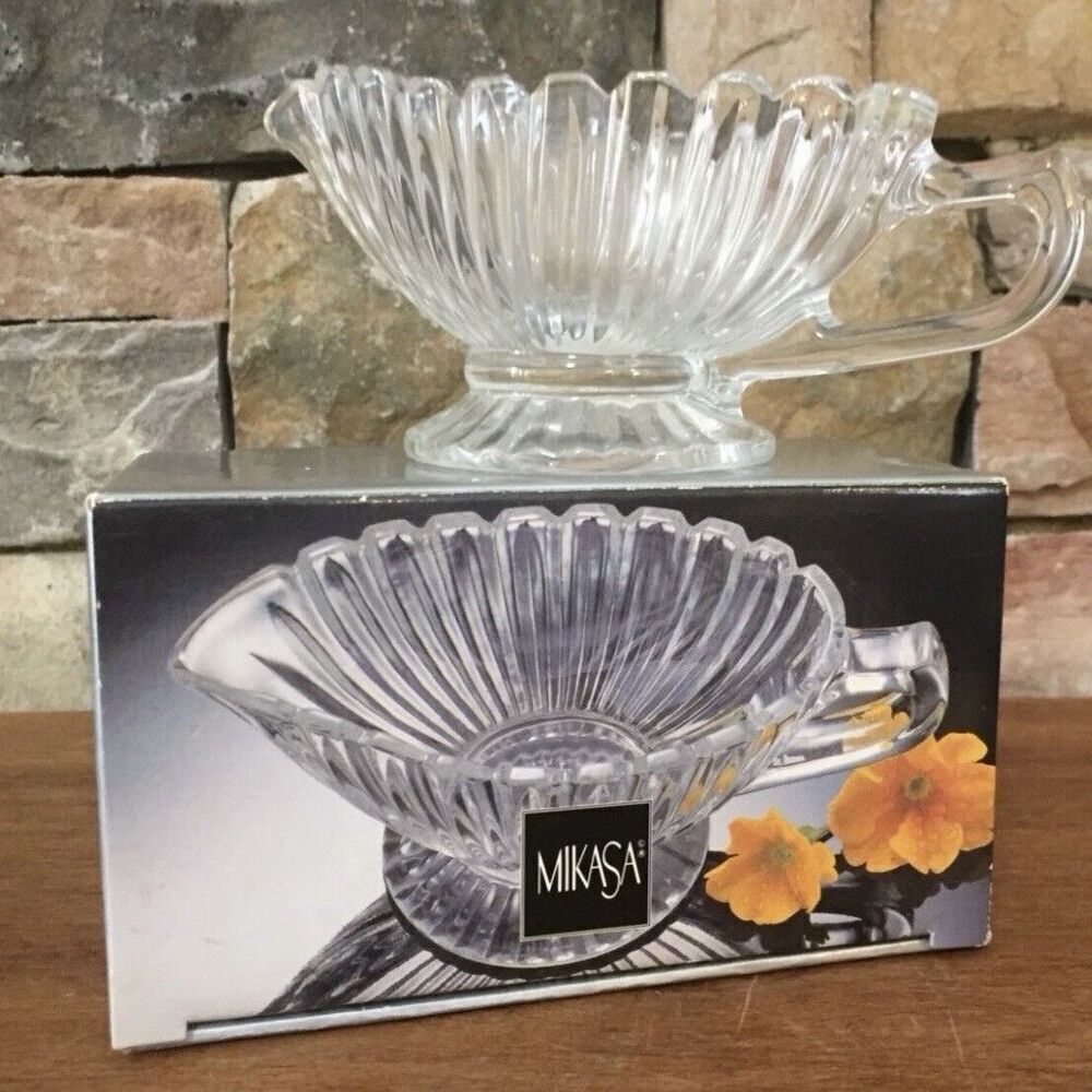 Mikasa Royal Suite Crystal Glass 6" Dressing/Sauce/Gravy Boat Holidays Dinner